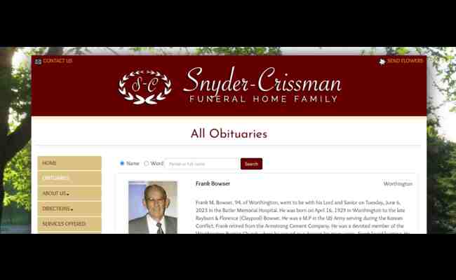 Snyder-Crissman Funeral Home Obituaries 2023 Best Info